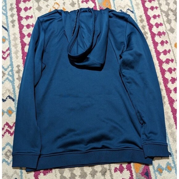 Under Armour Men's Loose Medium Blue Teal Cold Gear Hoodie Pullover Sweatshirt - Picture 5 of 5